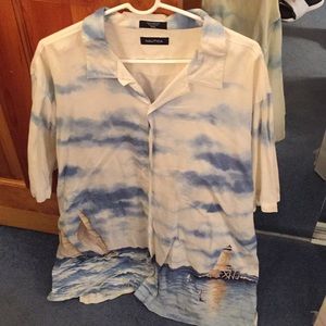 Nautica sailboat button up dress shirt